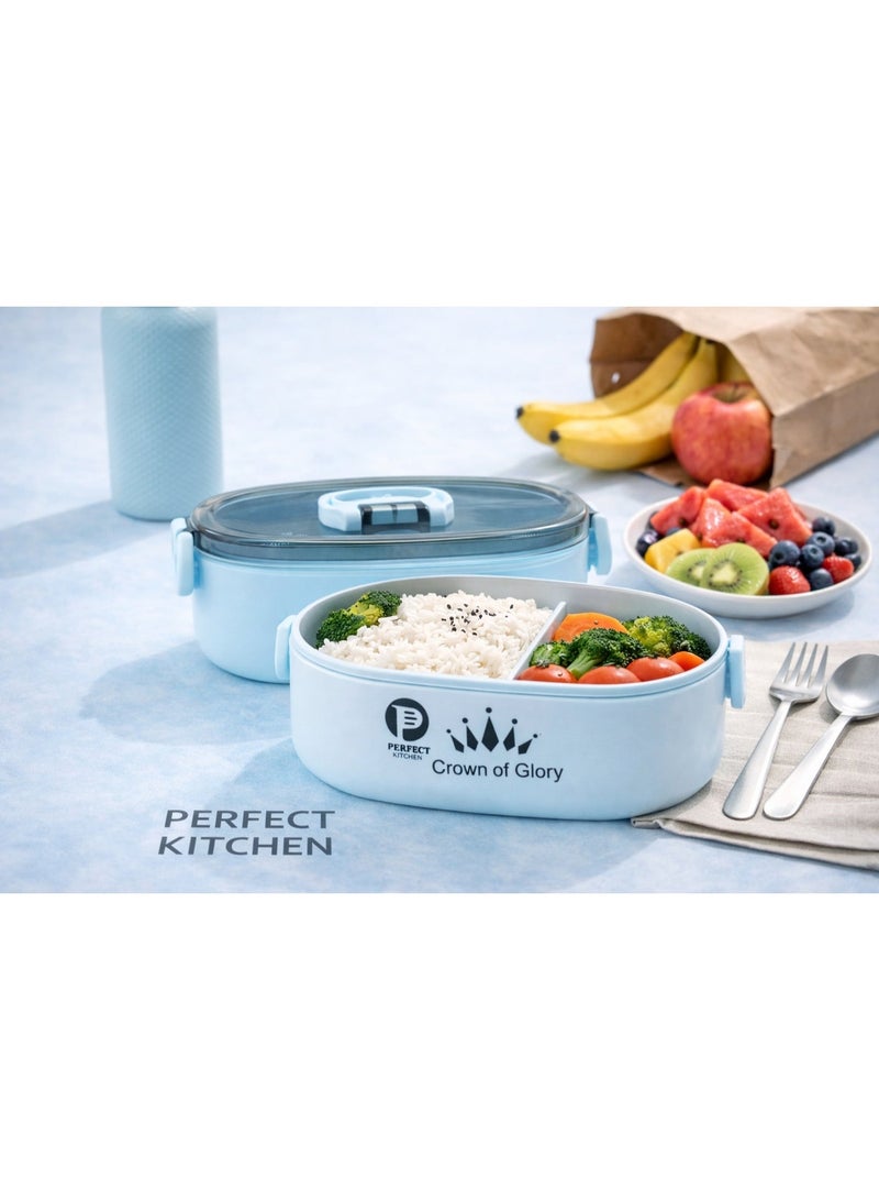PERFECT KITCHEN Single layer lunch box 750ml-blue - Image 1